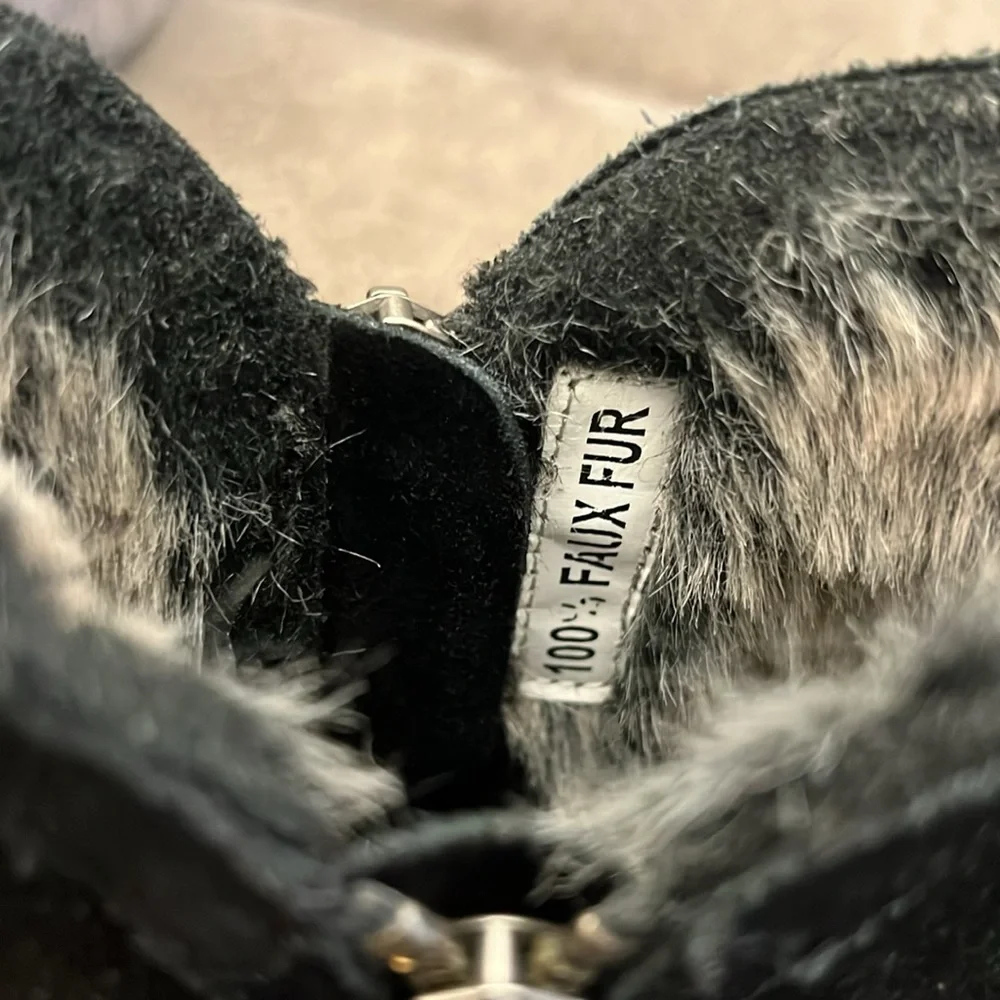 Anthropologie Lied‎ Do faux Fur Suede Ankle Boots  size 9